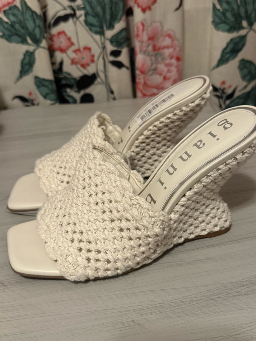 Gianni Bini Cream Crochet Wedges